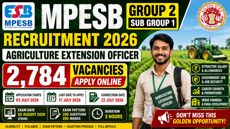 MPESB Agriculture Extension Officer Recruitment