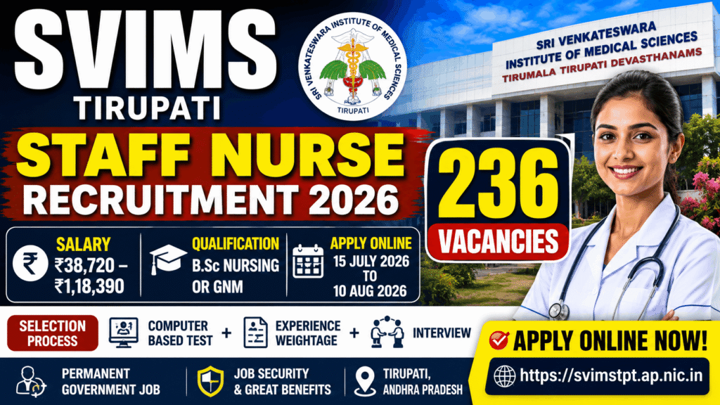 SVIMS Staff Nurse Recruitment 2026