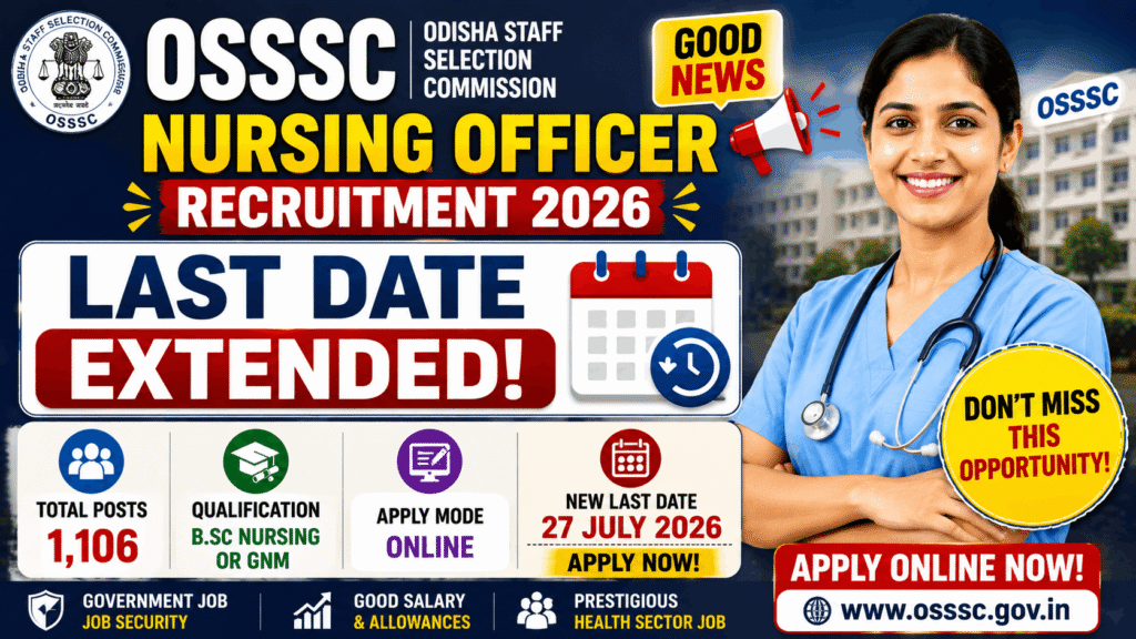 OSSSC Nursing Officer Recruitment 2026