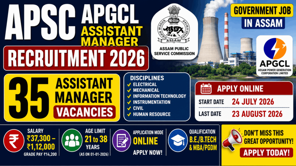 APSC APGCL Assistant Manager Recruitment
