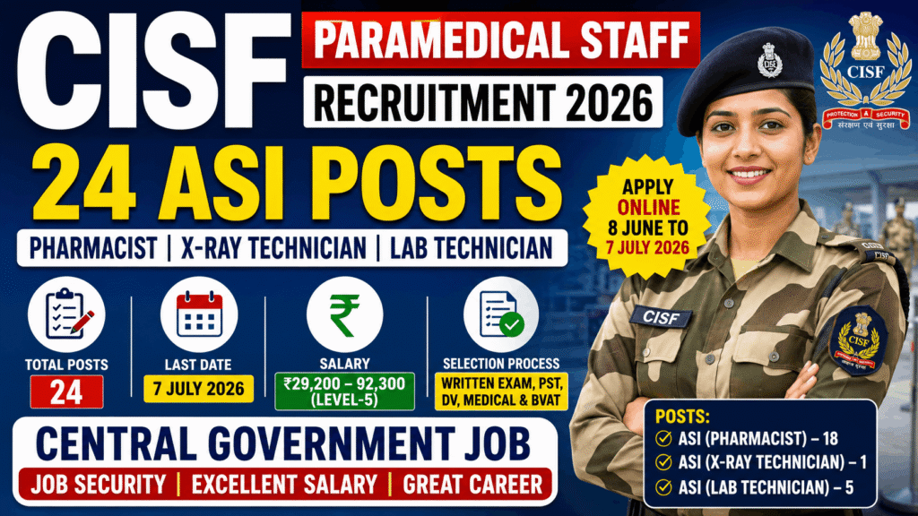 CISF Paramedical Staff Recruitment 2026