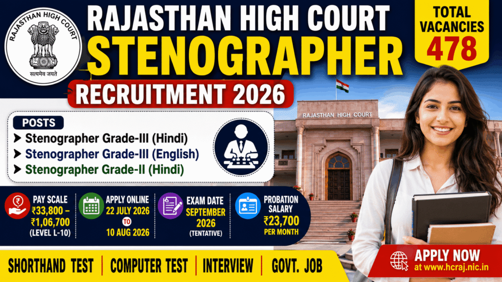 Rajasthan High Court Stenographer Recruitment 