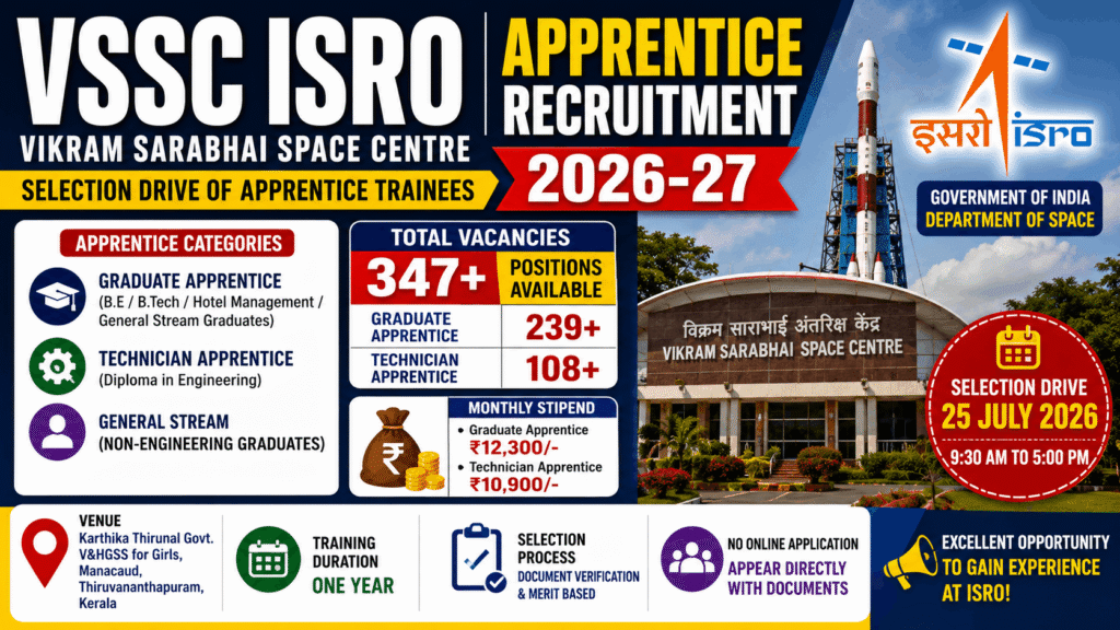 VSSC ISRO Apprentice Recruitment 2026