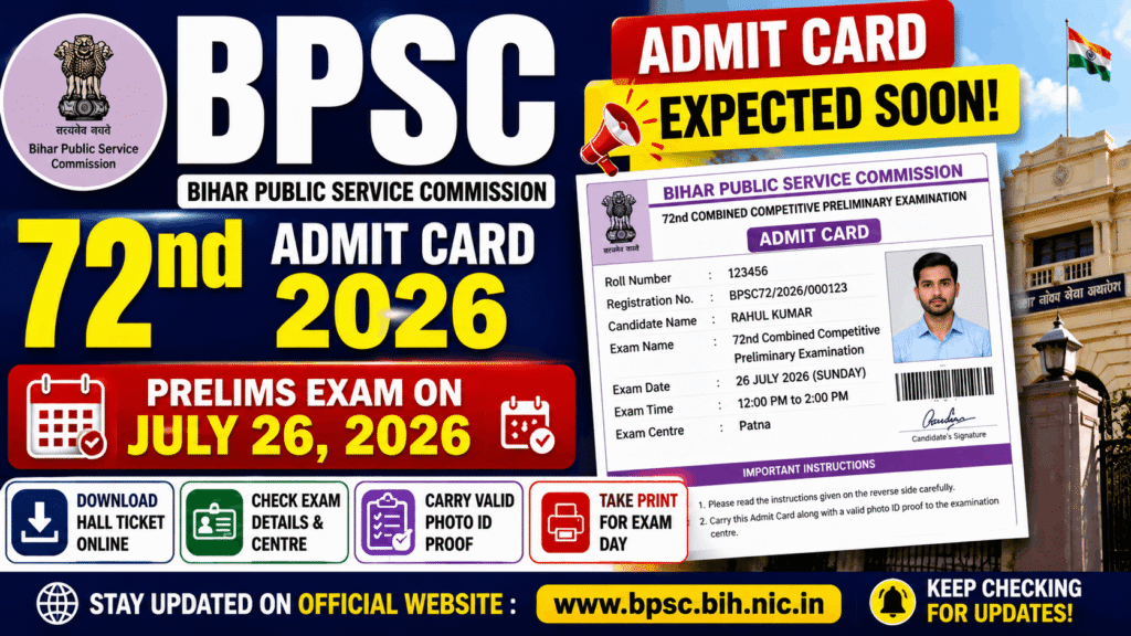 BPSC 72nd Admit Card 2026