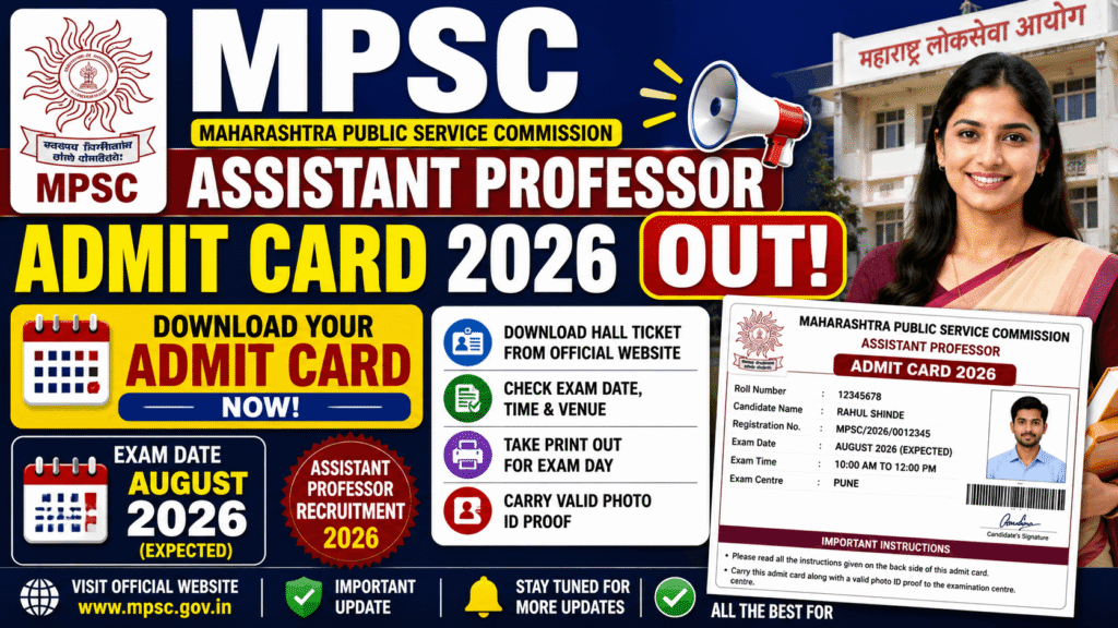 MPSC Assistant Professor Admit Card 2026