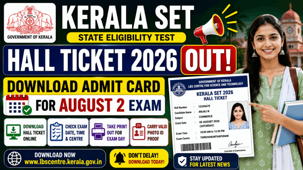 Kerala SET Hall Ticket 2026 Out