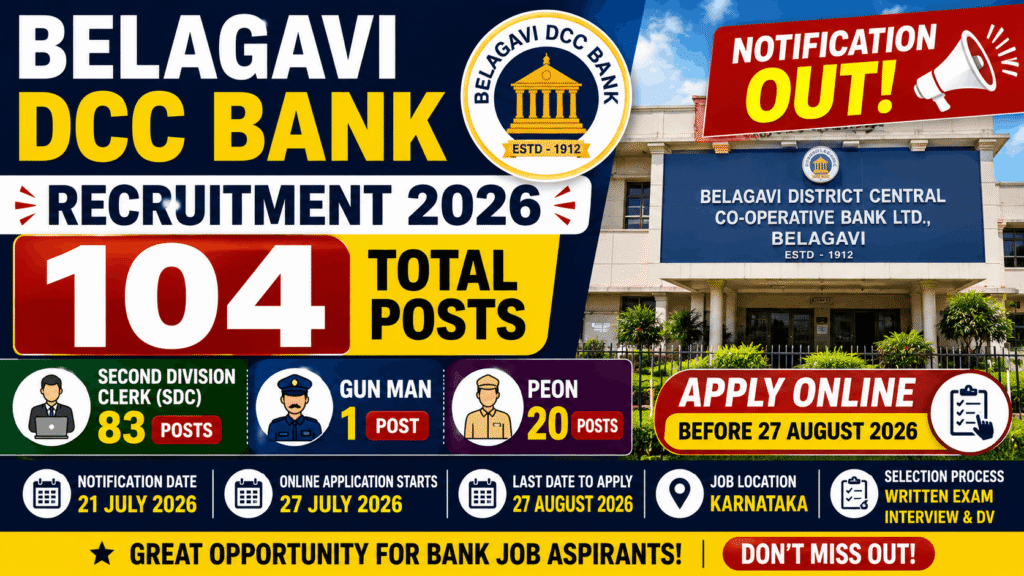 Belagavi DCC Bank Recruitment 2026