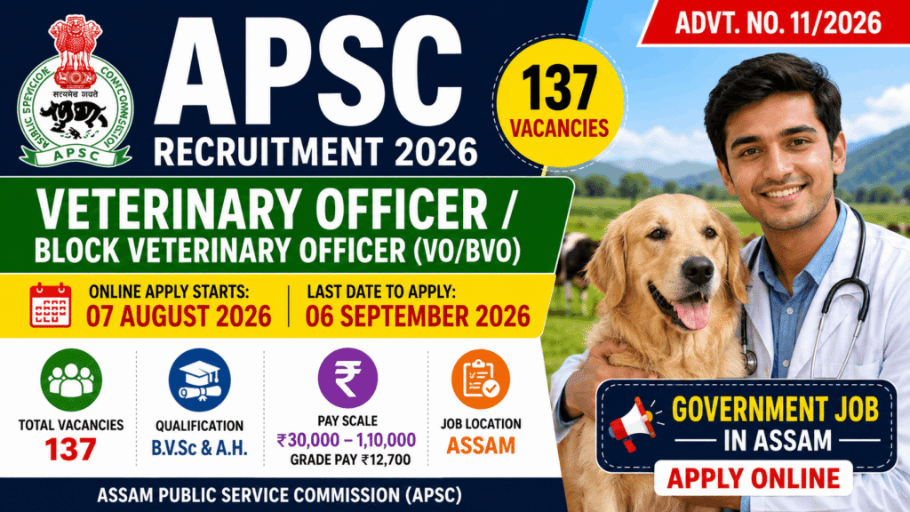 APSC Veterinary Officer Recruitment 2026
