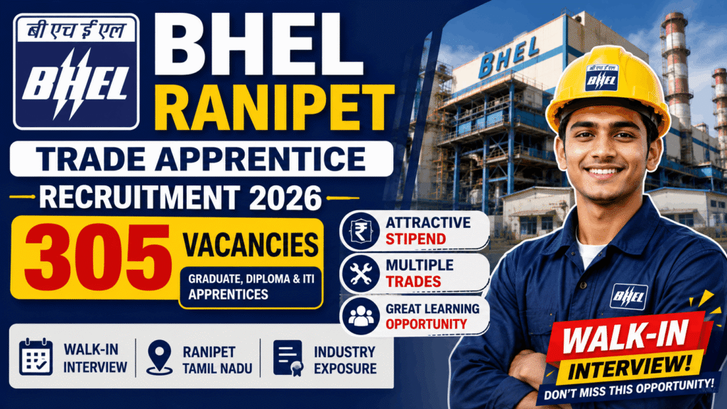 BHEL Ranipet Trade Apprentice Recruitment 2026