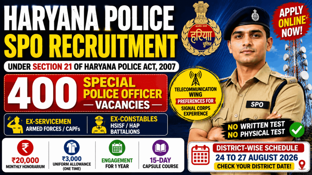 Haryana Police SPO Recruitment 2026