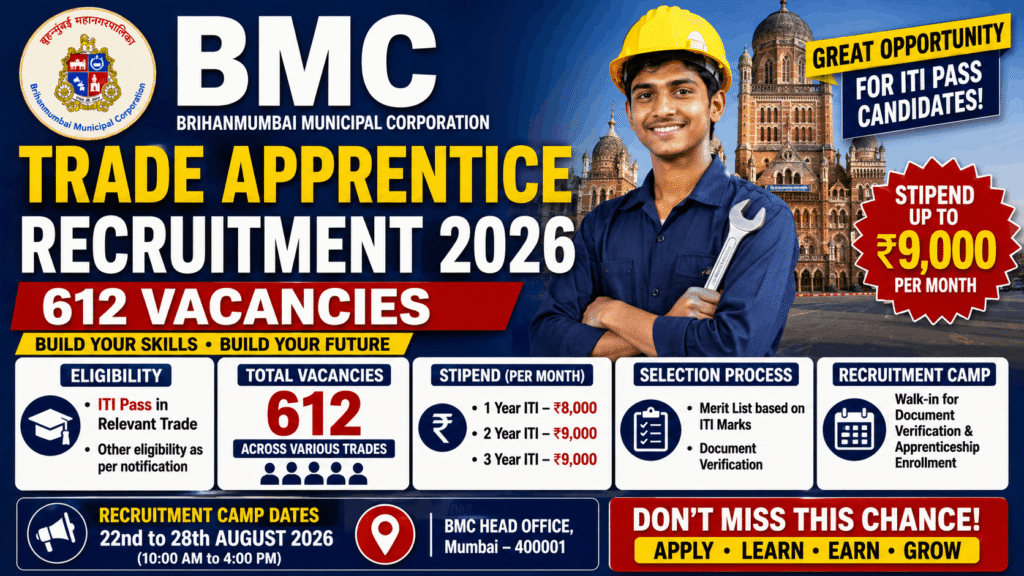 BMC Trade Apprentice Recruitment 2026