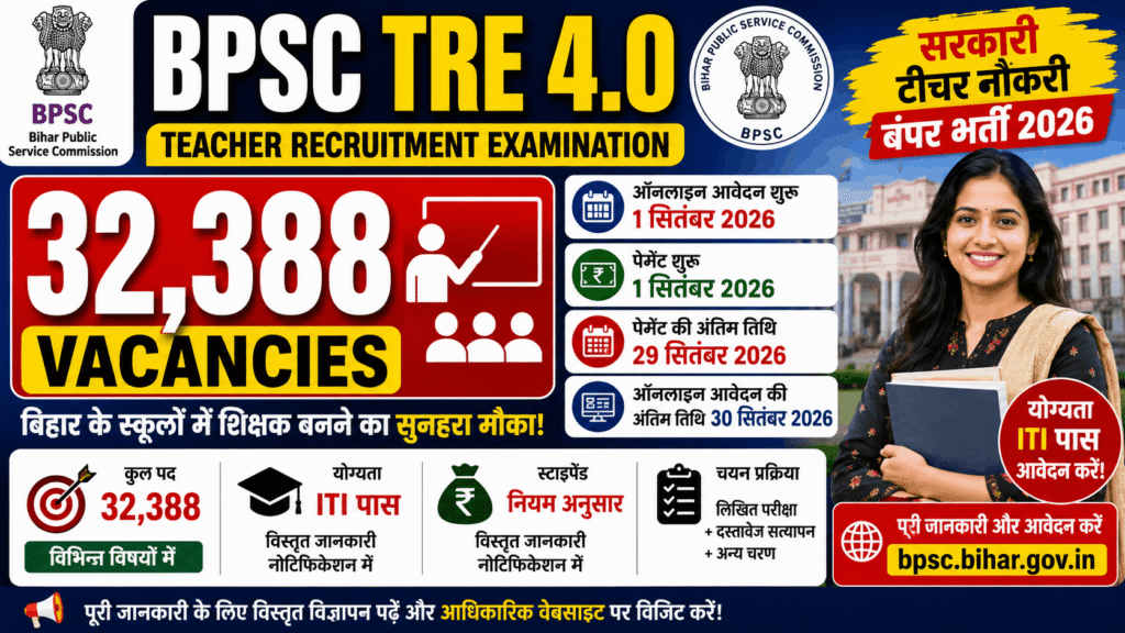 BPSC TRE 4.0 Recruitment 2026